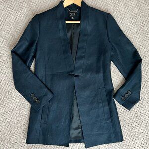 AYR Coup Linen Blazer - Linen (Navy Blue), Size 4, Like New